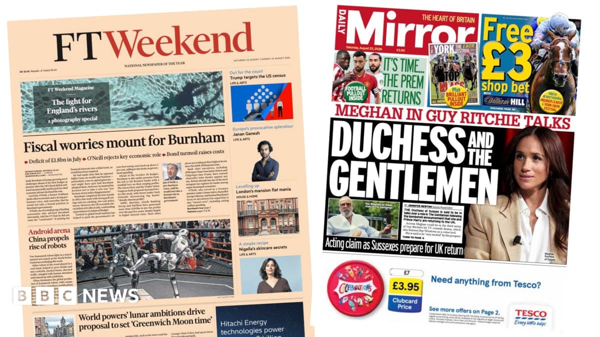 The Papers: 'Fiscal worries mount' and 'Meghan in Guy Ritchie talks'