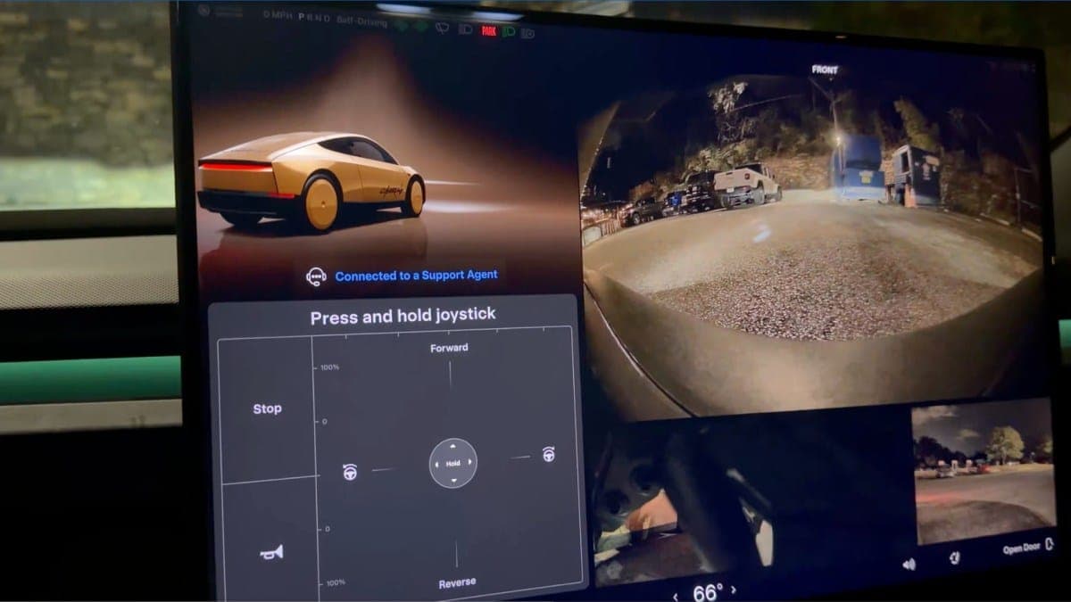 Un bug du Tesla Cybercab révèle un joystick pour conduire soi-même la voiture