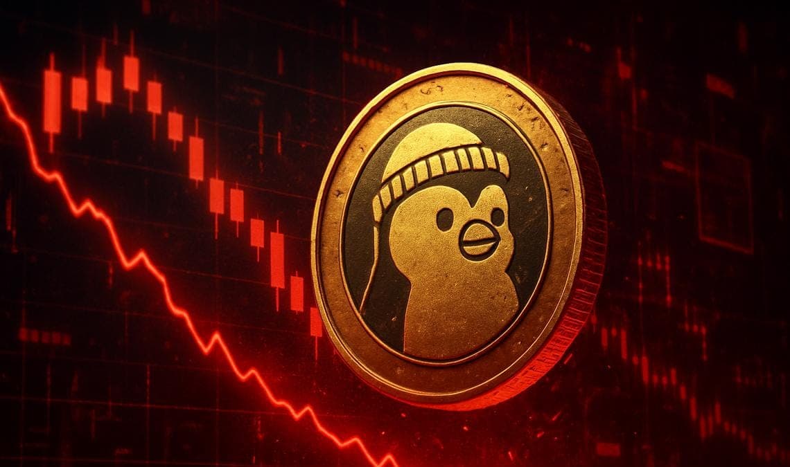 Pudgy Penguins a 0,01$: Bollinger Bands in squeeze, mercato crypto giù del 3,82%