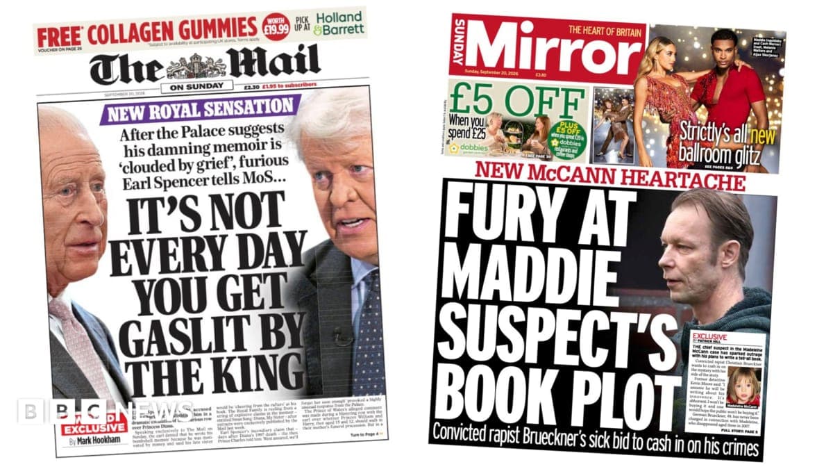 The Papers: 'Gaslit by the King' and 'McCann suspect's book plot'