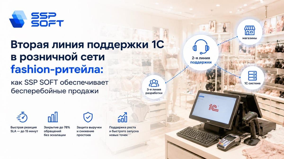 2-я линия поддержки 1С в розничной сети fashion-ритейла: как SSP SOFT запускает новую учетку и деплои на сотни магазинов