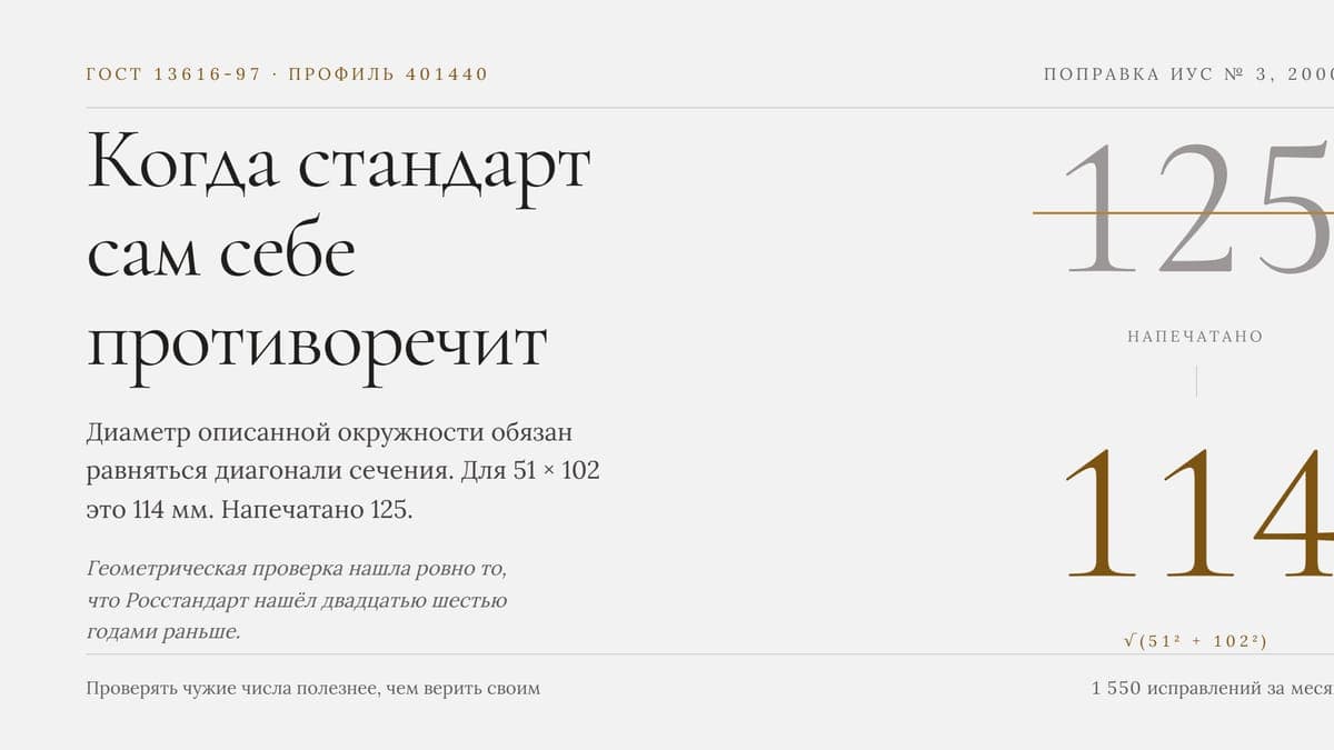 Как проверить справочник, у которого нет первоисточника: 5 800 строк сортамента против формул