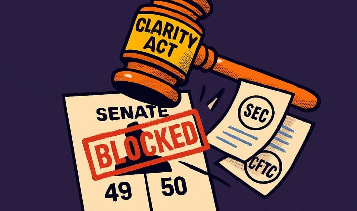 Senato USA: il Clarity Act cade 49-50, la regolamentazione crypto passa a SEC e CFTC
