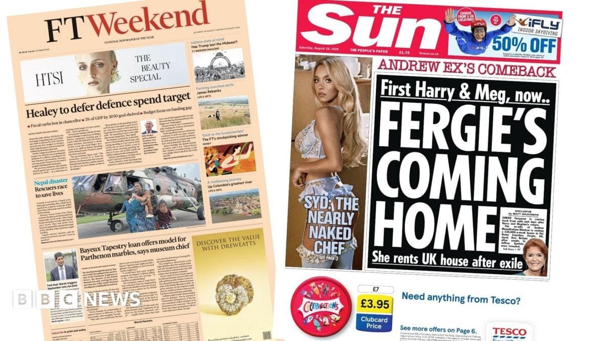 'Healey to defer defence spend target' and 'Fergie's coming home'