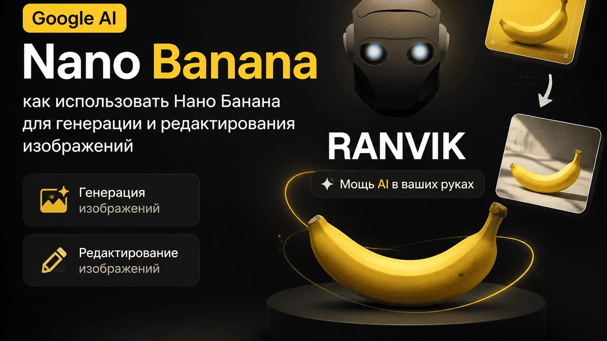 Nano Banana Google AI: как использовать Нано Банана для генерации и редактирования изображений