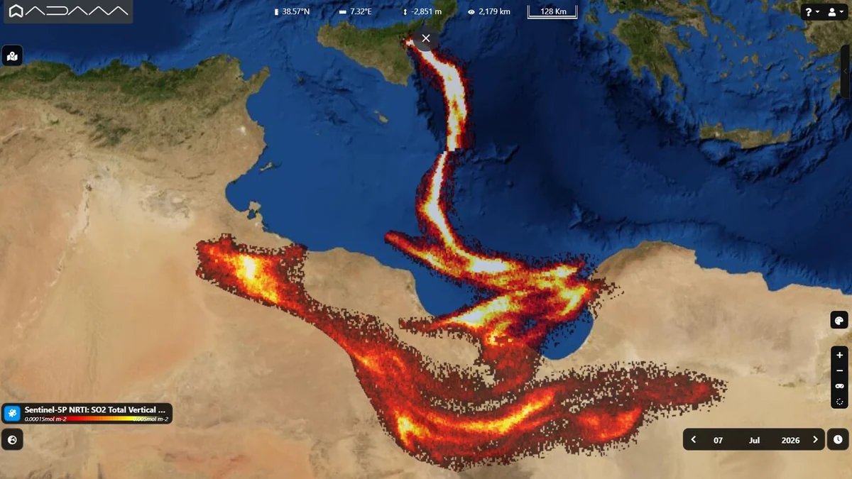 Etna, il 'respiro' del vulcano è arrivato fino al Nord Africa
