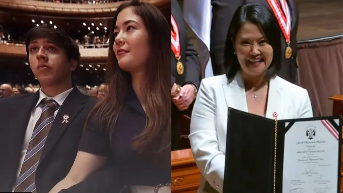 Kyara Villanella y su novio Adrián Harboe acapararon la atención durante la ceremonia de credenciales de Keiko Fujimori