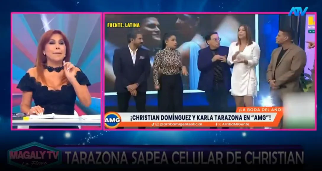 Magaly Medina a Karla Tarazona tras revisar el celular de Christian Domínguez en vivo: “¿Acaso te va a decir que tiene otro?"