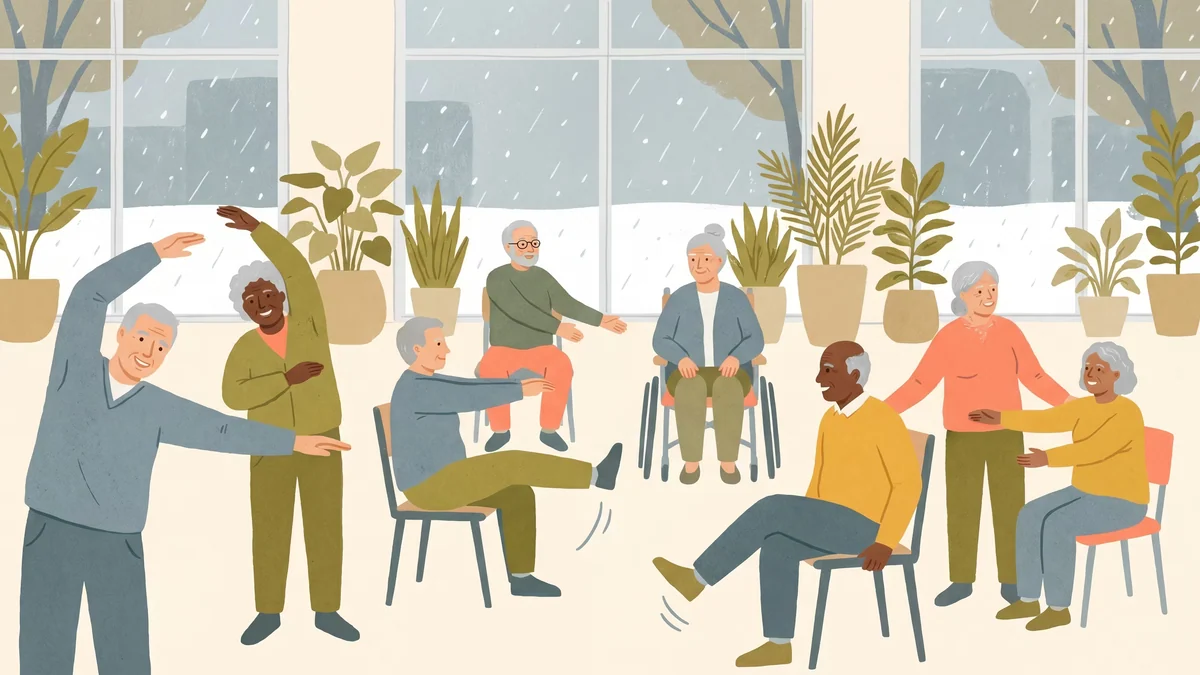 Moverse bajo techo: el programa que mejora la mente y la empatía de los silvers frente al clima adverso