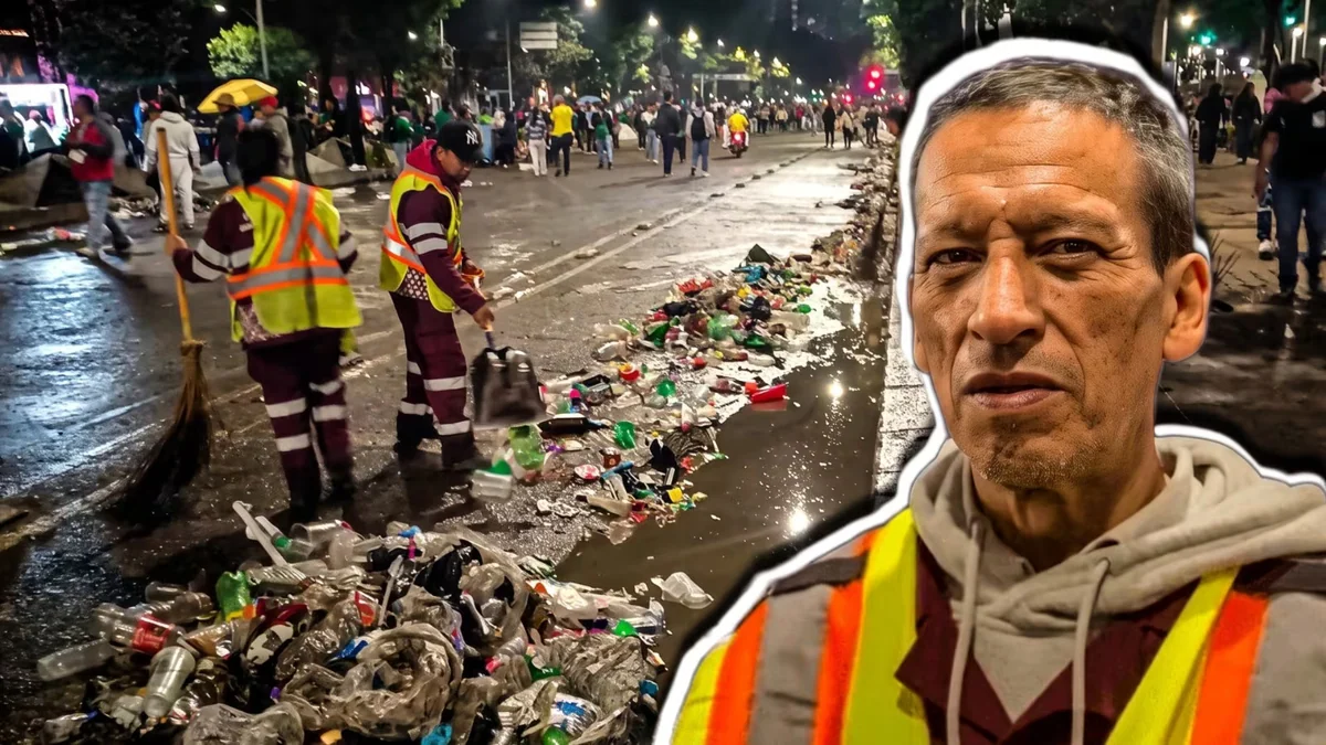 Trabajador de limpia de la CDMX denuncia jornadas extenuantes y bajos salarios en medio de multitudinarios festejos por el Mundial 2026