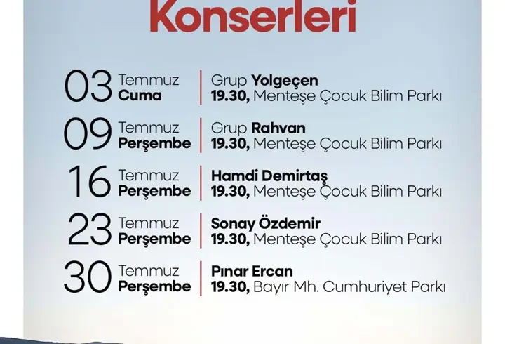 Menteşe Belediyesi Gün Batımı Konserleri başlıyor