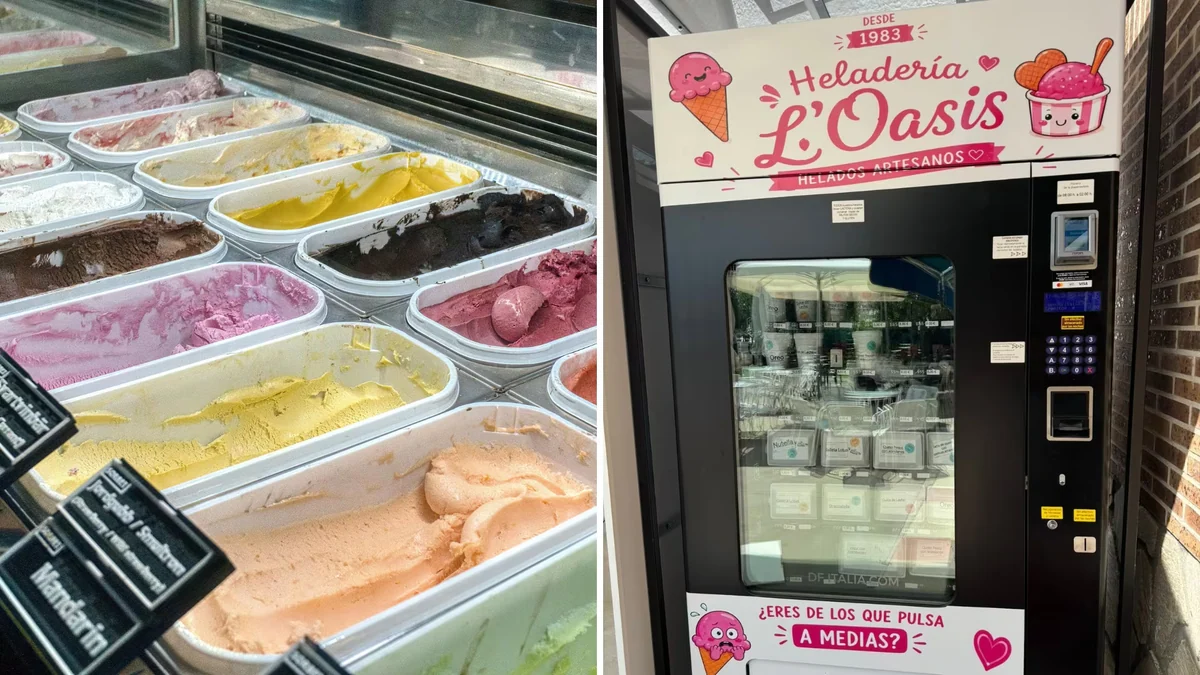 La heladería artesana de un pueblo de León que ha instalado la primera máquina de vending de helados de España: “El antojo no entiende de horarios”