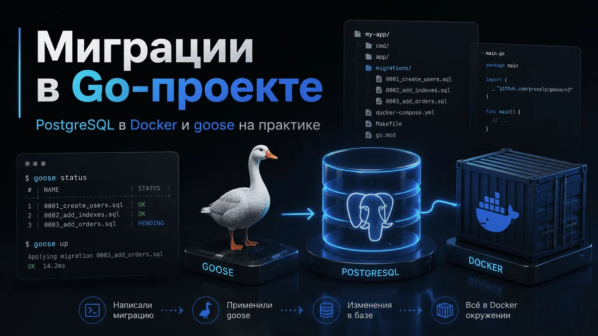Миграции в Go-проекте: PostgreSQL в Docker и goose на практике