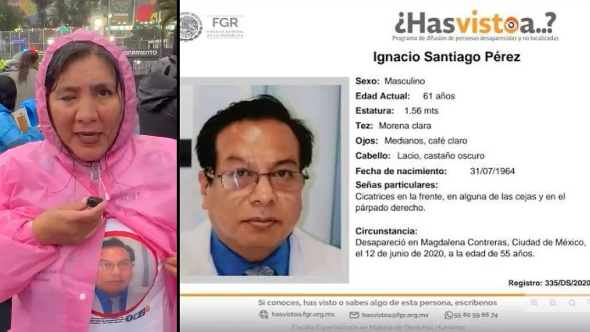 Ignacio Santiago Pérez desapareció en 2020, su esposa visibiliza su caso afuera del Estadio Azteca en la disputa entre México vs. Ecuador