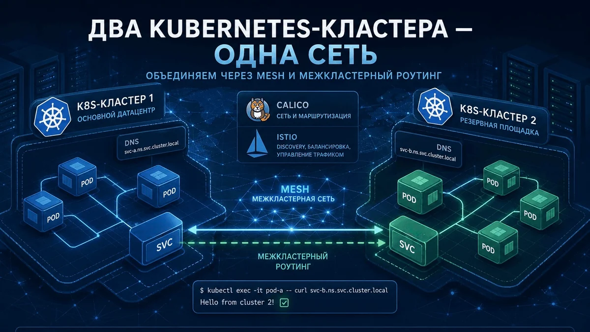 Два Kubernetes-кластера — одна сеть: объединяем через Mesh и межкластерный роутинг