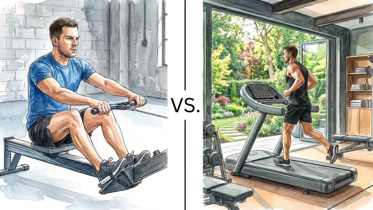 Qué elegir para entrenar: remo o cinta, el desafío entre máquinas de cardio