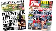 The Papers: 'Farage: I've done nothing wrong' and 'hangover of God'