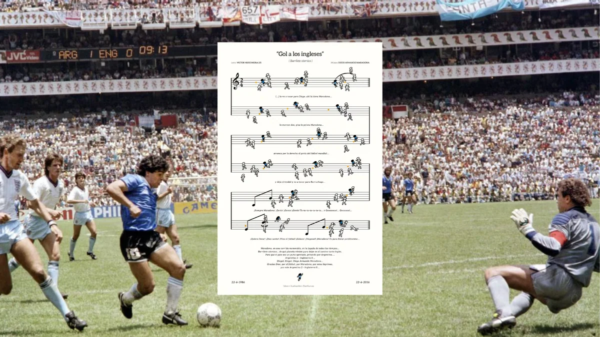 “Gol a los ingleses”: la historia detrás de la inolvidable jugada de Maradona que se volvió partitura