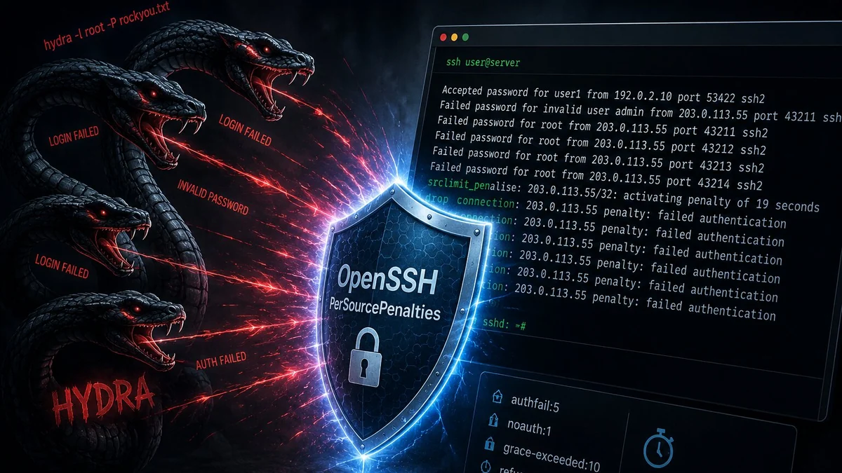 Fail2Ban больше не нужен? Разбираем PerSourcePenalties в OpenSSH на Ubuntu 26.04