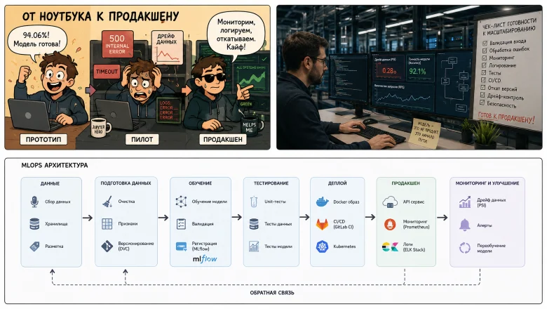 От диплома до продакшена: … Часть 7: Инфра, MLOps и уроки масштабирования