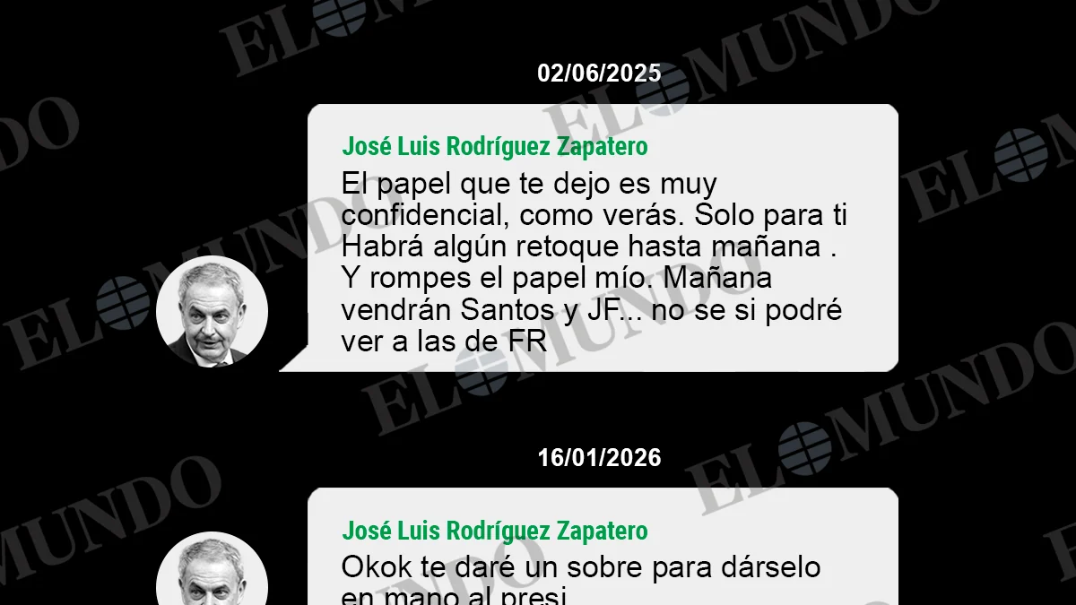 Zapatero encargó "dar en mano al presidente" un sobre con la negociación secreta con Junts