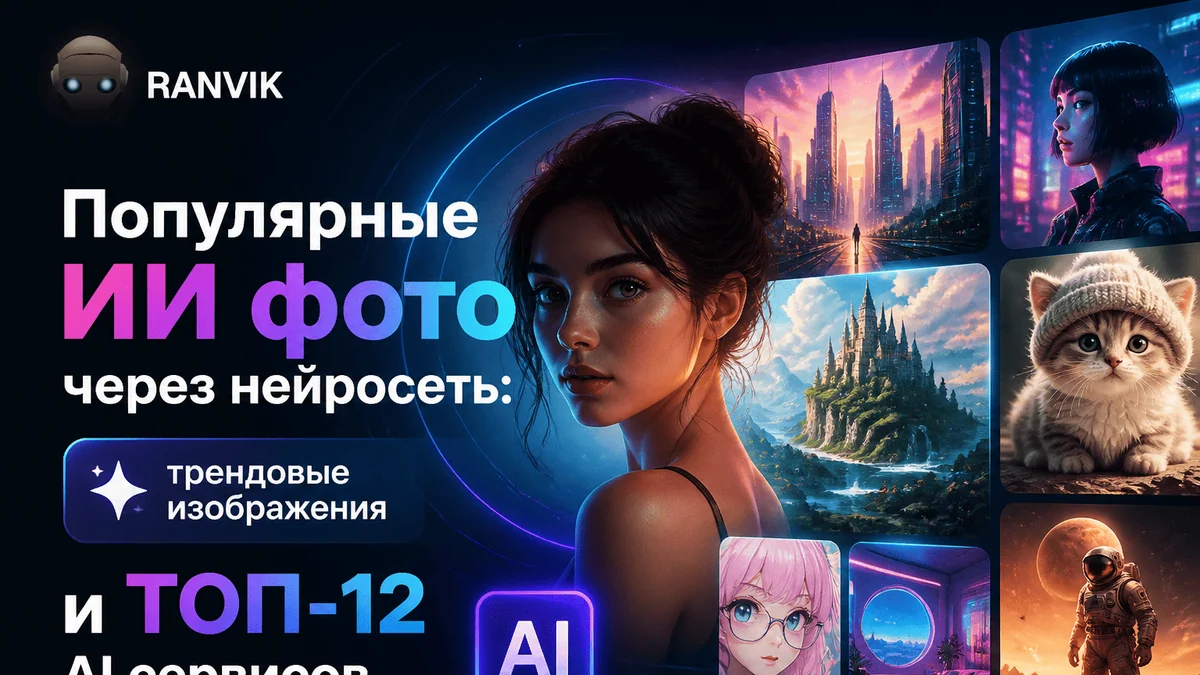 Популярные ИИ фото через нейросеть: трендовые изображения и ТОП-12 AI сервисов
