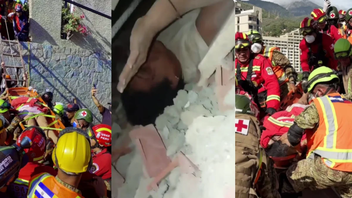 Nayib Bukele resalta labor de rescatistas de Perú y El Salvador en Venezuela tras salvar a una mujer de 60 años