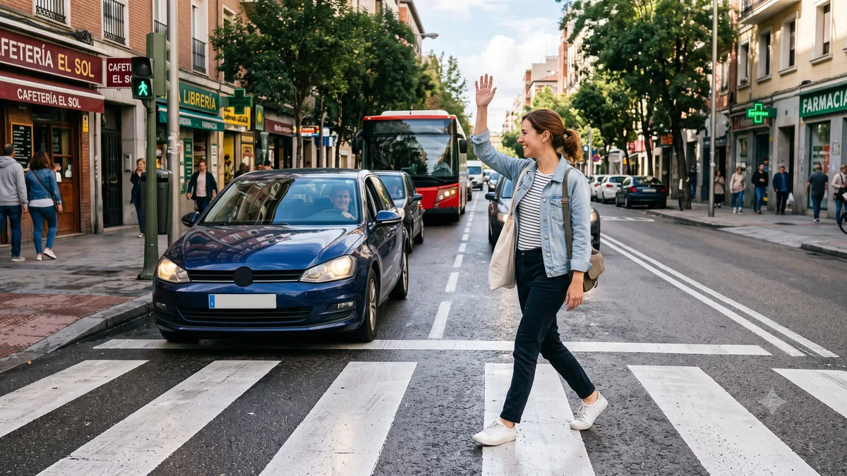 Por qué le agradecemos a los autos al cruzar, según la inteligencia artificial