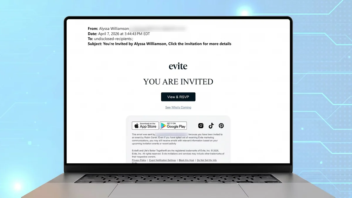 Advierten sobre estafas por correo electrónico que simulan invitaciones a fiestas