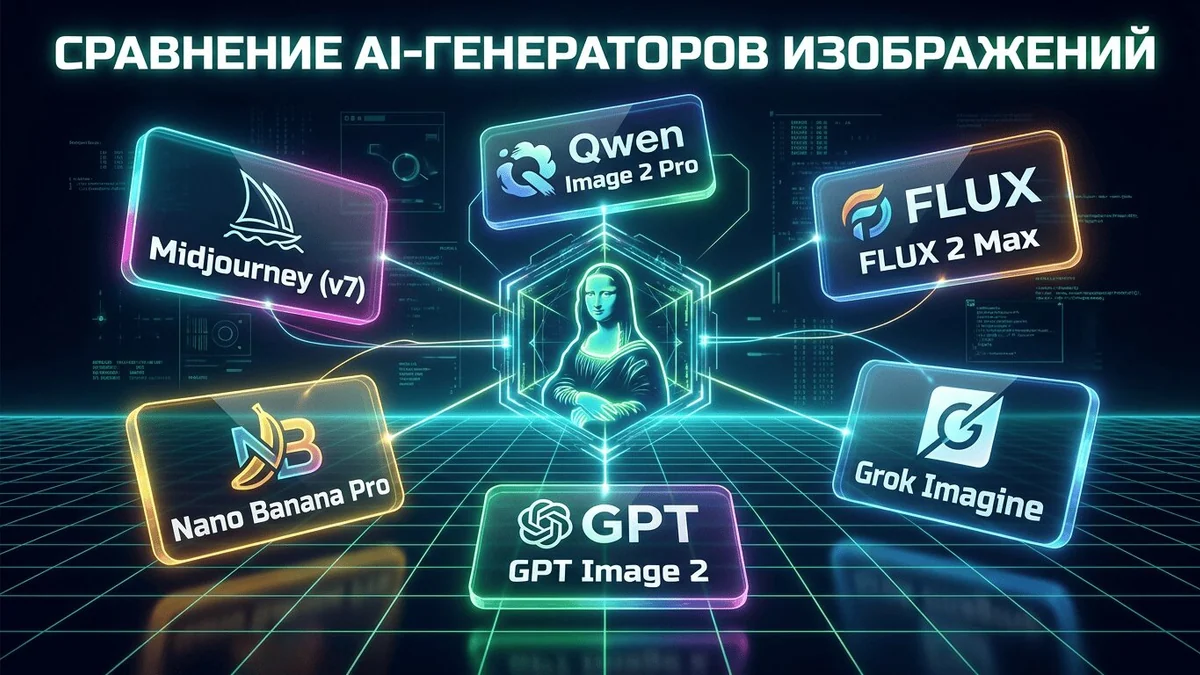 Лучшие нейросети для картинок в 2026. Сравнение Midjourney, Qwen, FLUX, Nano Banana, GPT и Grok на одних промптах