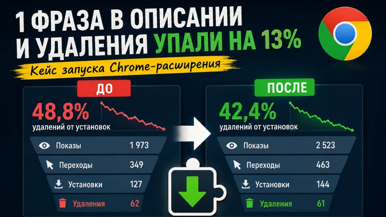 Мы не меняли код расширения, но снизили удаления на 13%: кейс Chrome Web Store