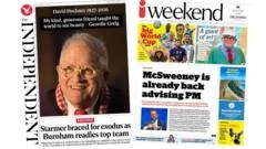 The Papers: 'Starmer braced for exodus' and 'Giant of art'