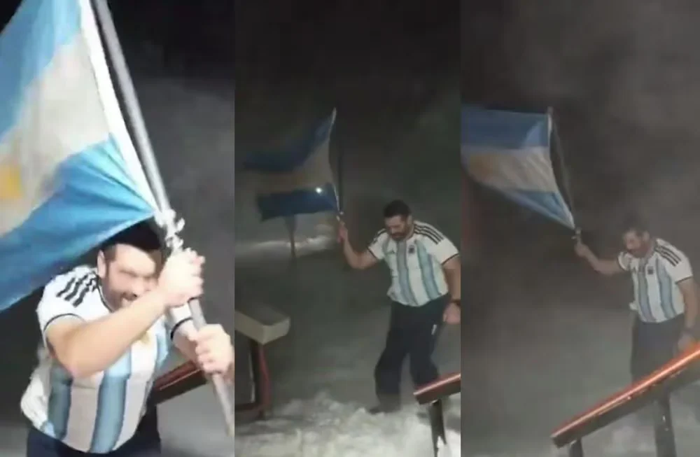 La historia detrás del video viral del suboficial que salió en remera en la Antártida con -30°: “Fue una descarga de los nervios por el partido”