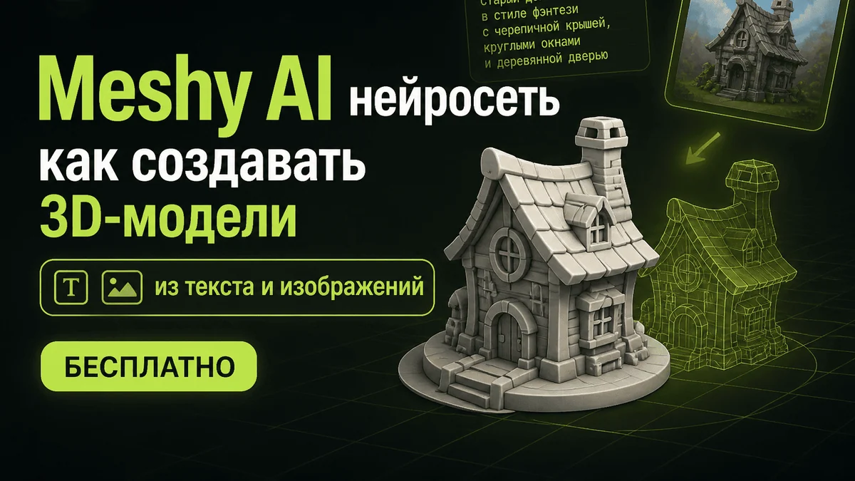 Meshy AI нейросеть: как создавать 3D-модели из текста и изображений в Меши АИ на русском бесплатно