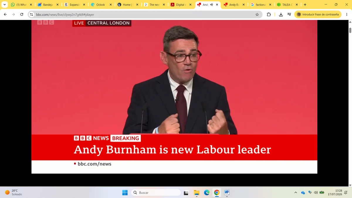 Burnham, nuevo líder laborista británico, promete "el cambio más importante en 40 años"