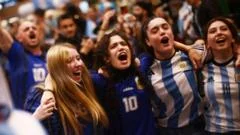 Argentina fans celebrate World Cup win over England