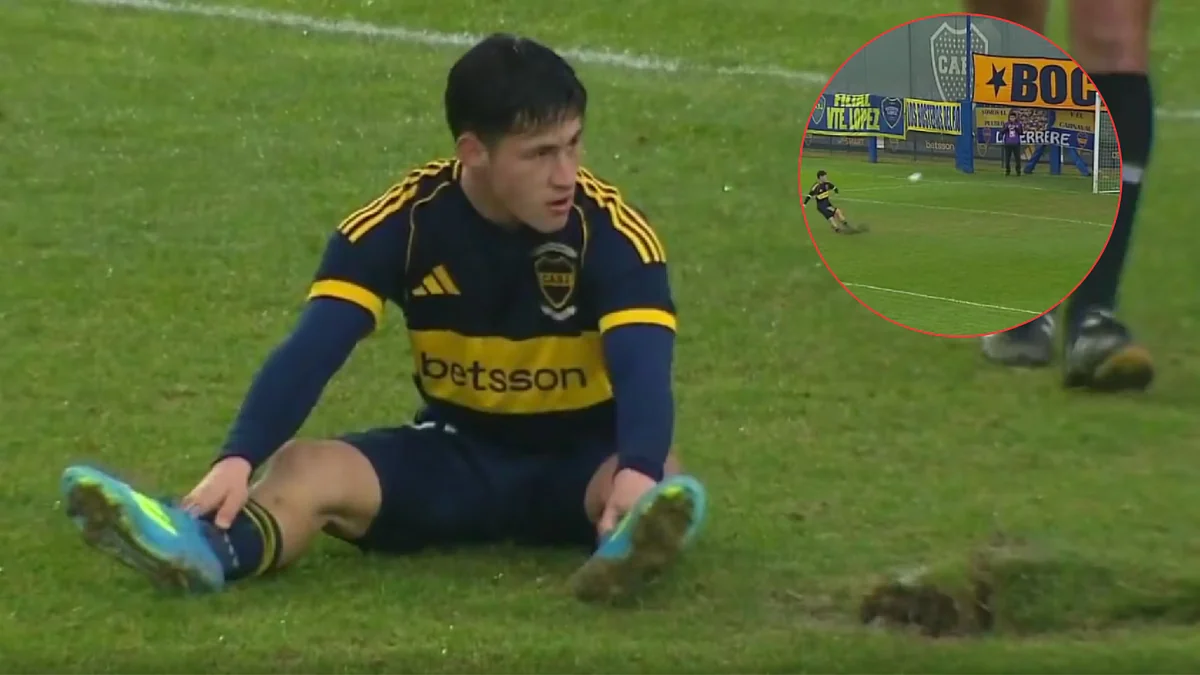La insólita escena que definió el Superclásico de Reserva entre River y Boca: el penal fallado por culpa del césped levantado