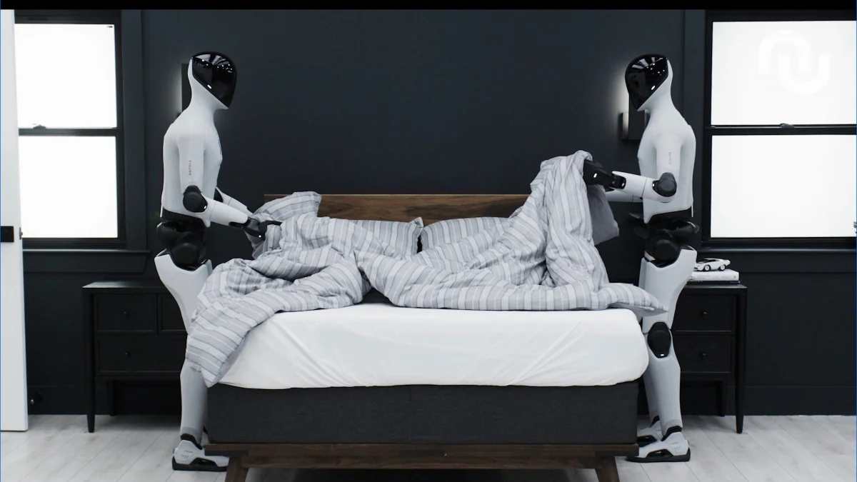 Deux robots humanoïdes Helix-02 rangent une chambre en moins de deux minutes (mais pas la vôtre)