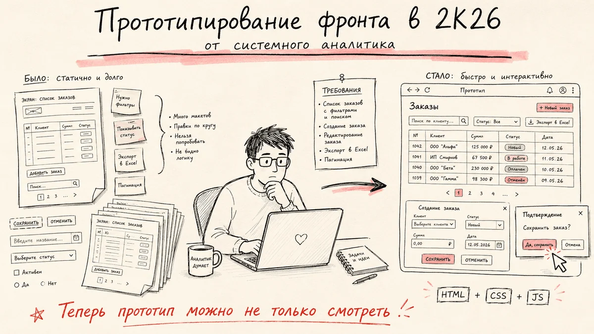 Прототипирование фронта в 2к26 от системного аналитика