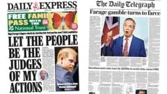 The Papers: 'Let the people judge' and 'Farage gamble turns to farce'