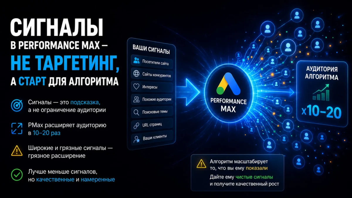 Многие неправильно понимают, что такое сигналы в Performance Max