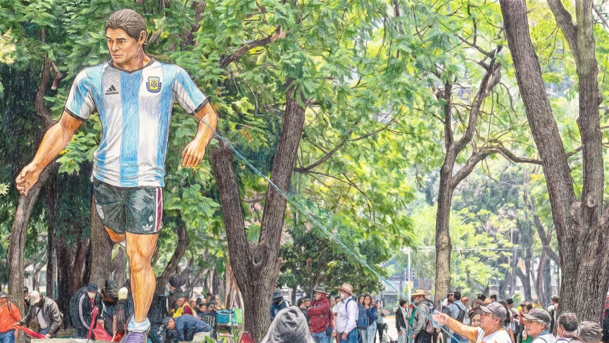 Integrantes de la CNTE destruyen estatuas del Mundial 2026 en Paseo de la Reforma