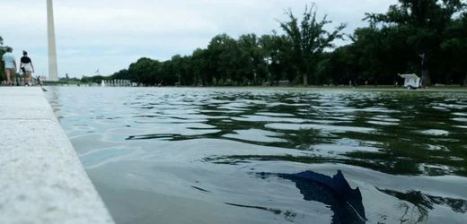 Donald Trump – Washington: Neue Farbe des Lincoln Memorial Reflecting Pool blättert ab
