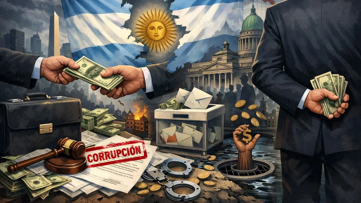Una encuesta de AtlasIntel y Bloomberg muestra que casi el 50% de los argentinos ven a la corrupción como el principal problema del país