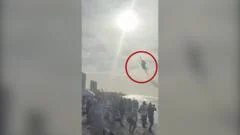 Moment US Navy jet stuns packed Florida beach with low flypast