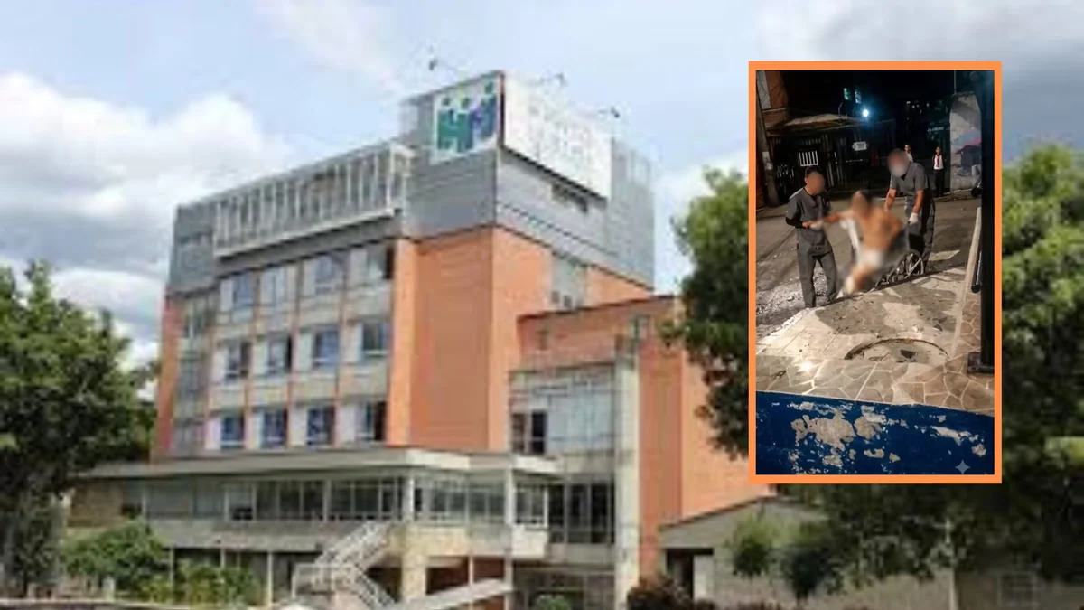 En video quedó registrado cómo un paciente es abandonado en una acera, aún con bata, afuera del hospital La María en Medellín