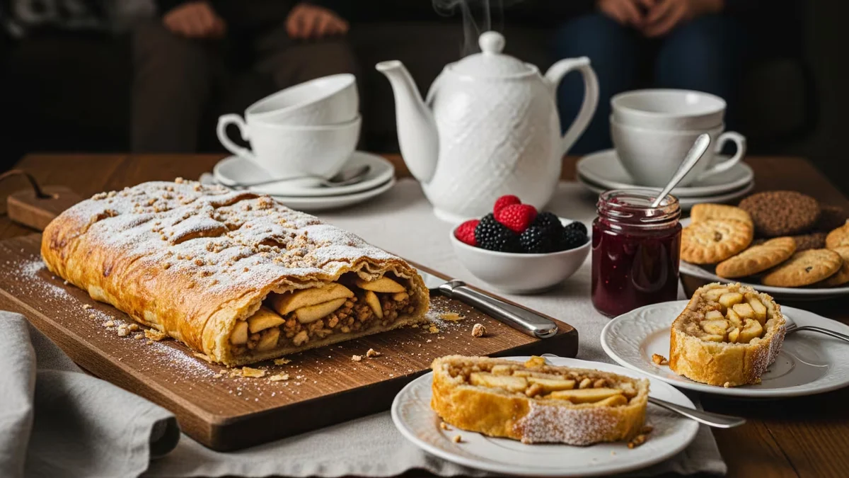 Receta de strudel de manzanas y frutos secos, rápida y fácil