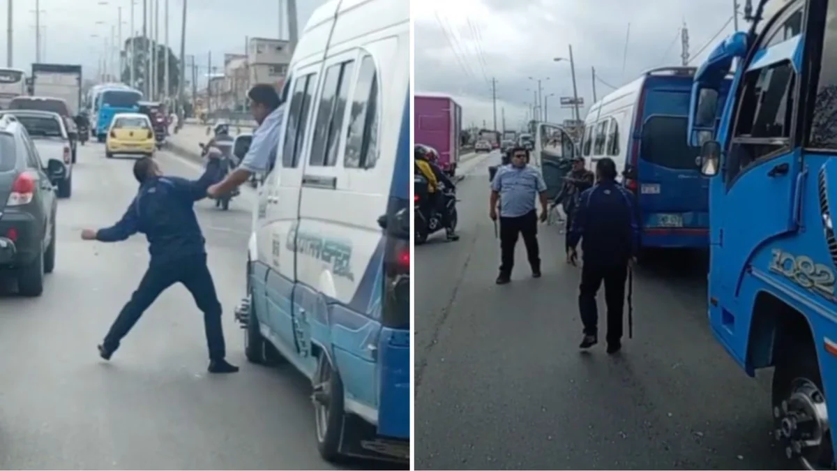 Dos conductores de transporte público se enfrentaron con palos y arma blanca en plena vía pública: todo quedó video