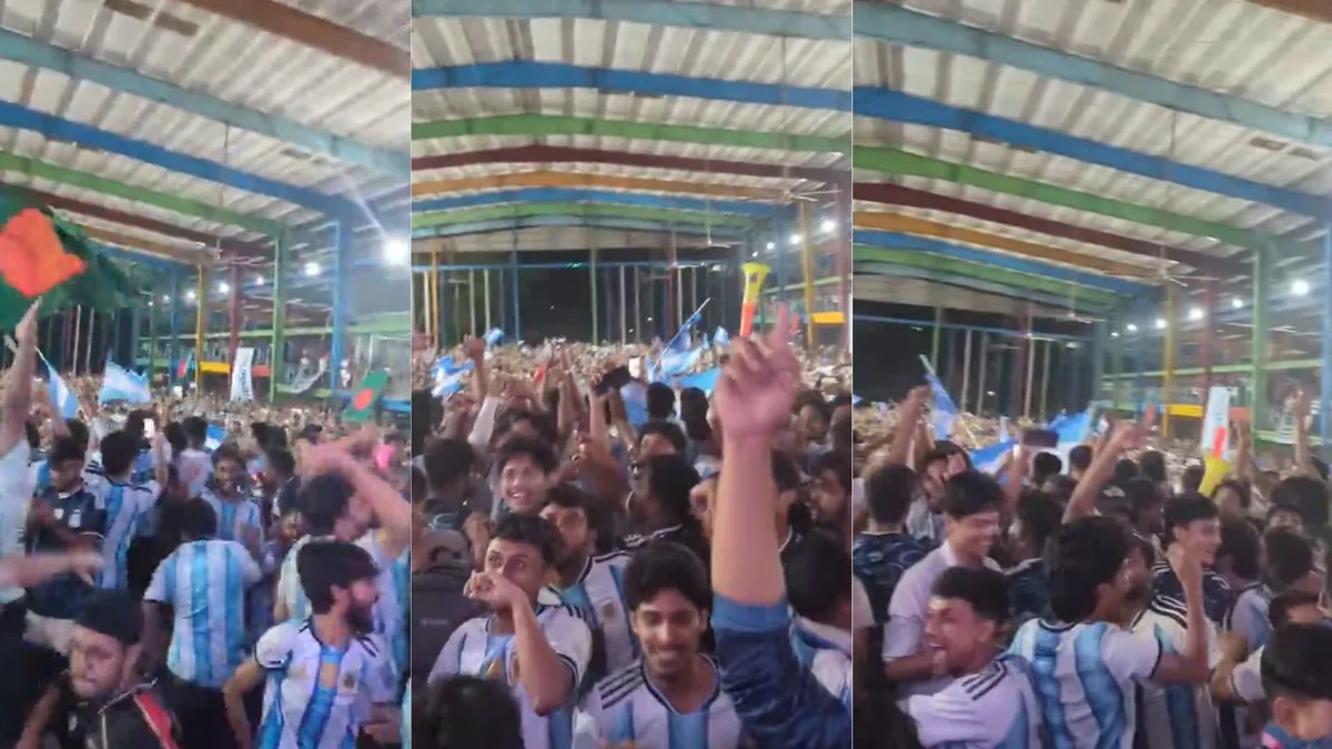 Así fue el multitudinario festejo en Bangladesh tras la victoria de Argentina sobre Inglaterra y la clasificación a la final