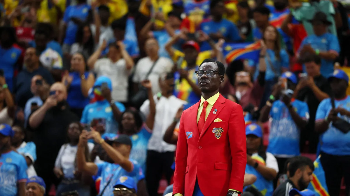 Lumumba Vea, el “hincha estatua” de RD Congo, emocionó a los colombianos con varios mensajes de cariño